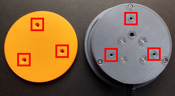 Base Mounting Holes in Bottom with Matching Holes In Base