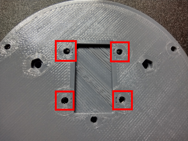 PCB Captive Nut Locations Viewed From the Top Side